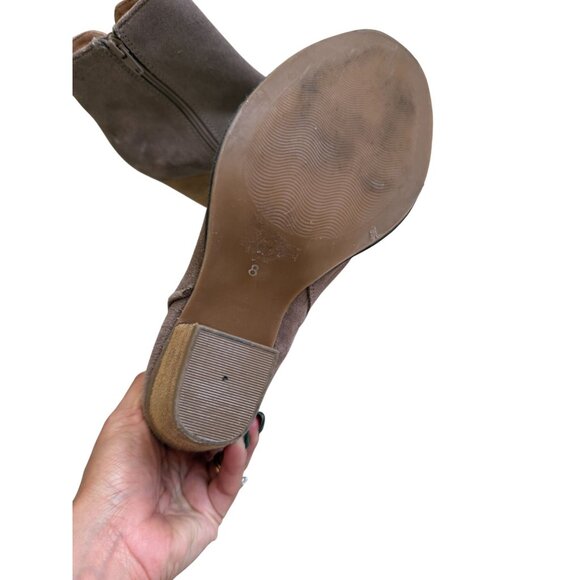 JEFFREY CAMPBELL Taupe Suede Ankle Booties Boots Size 8 - Picture 2 of 8